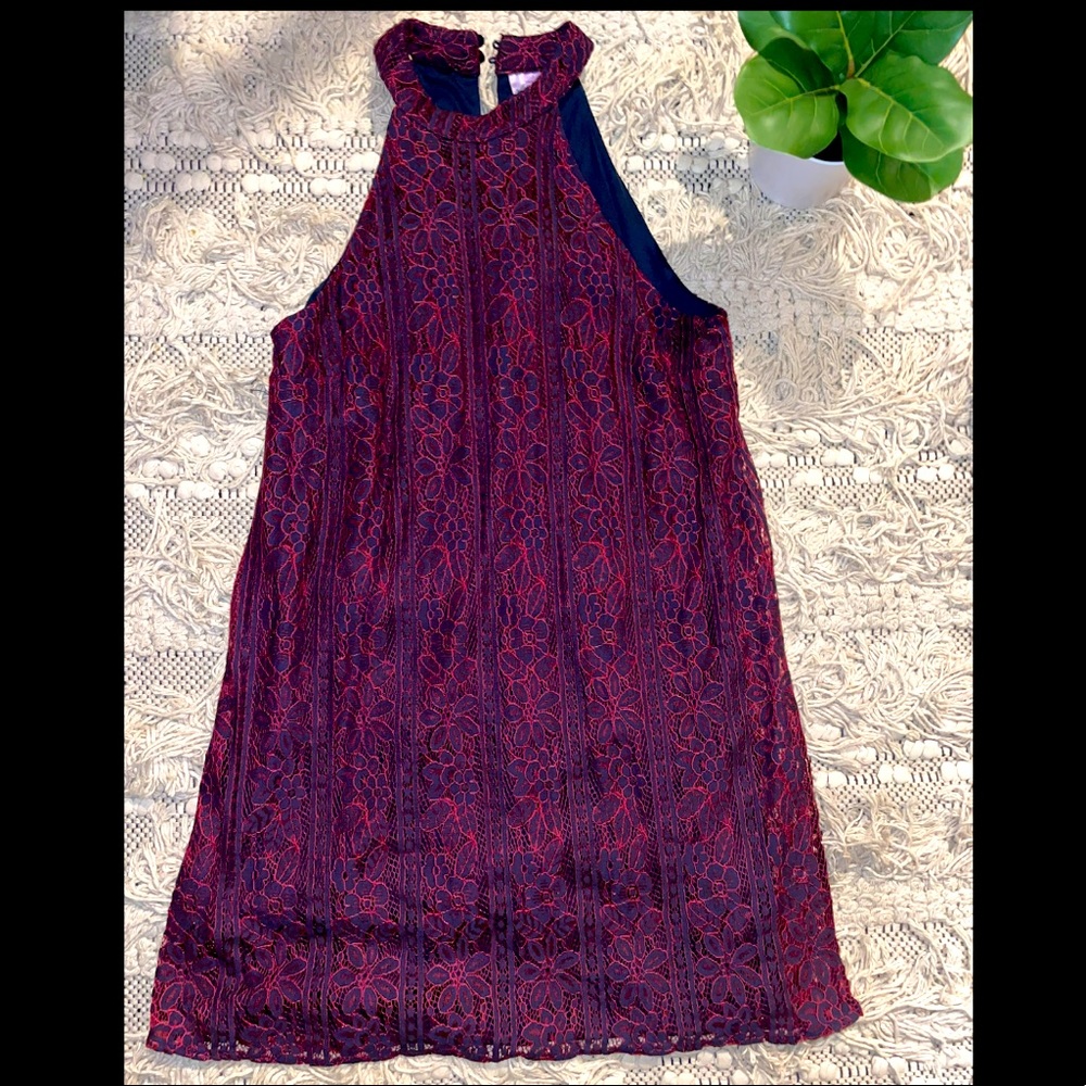 Francesca’s Halter Neck Lace Dress